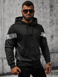 Bluza z kapturem męska czarna OZONEE O/3A77