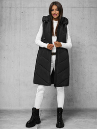 Стьобаний жіночий жилет чорний OZONEE JS/5M3152/392Z