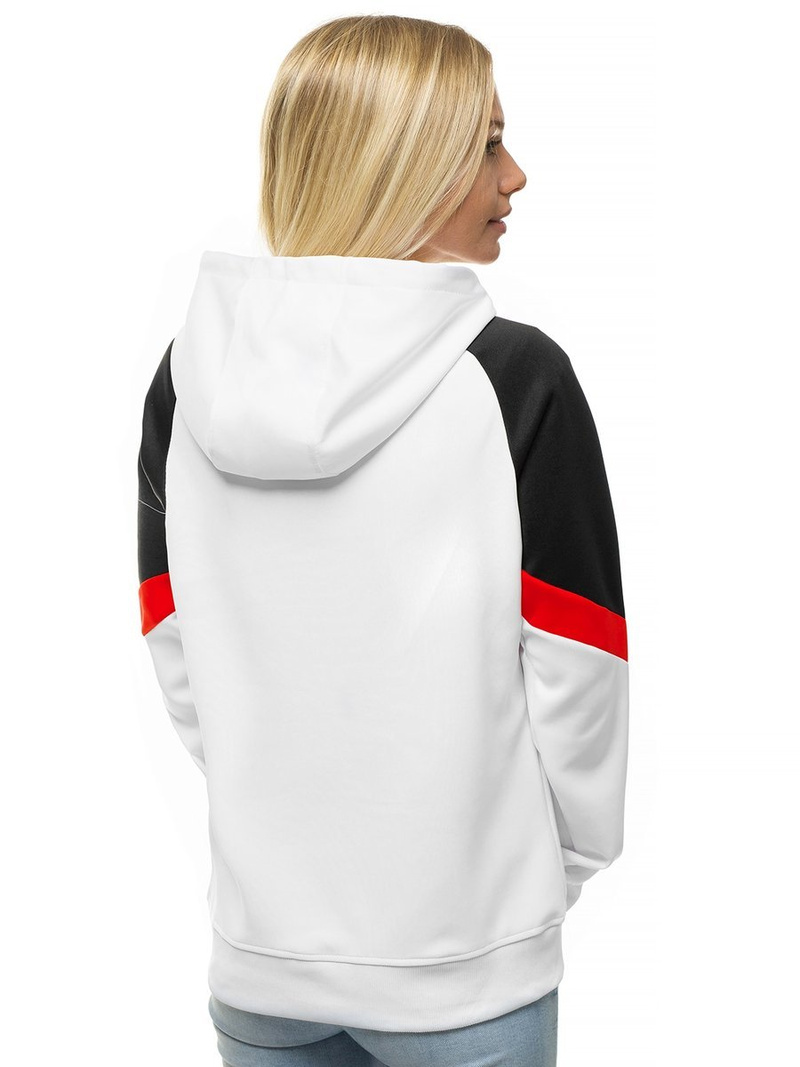 Bluza z kapturem damska biała OZONEE JS/JK88118/1