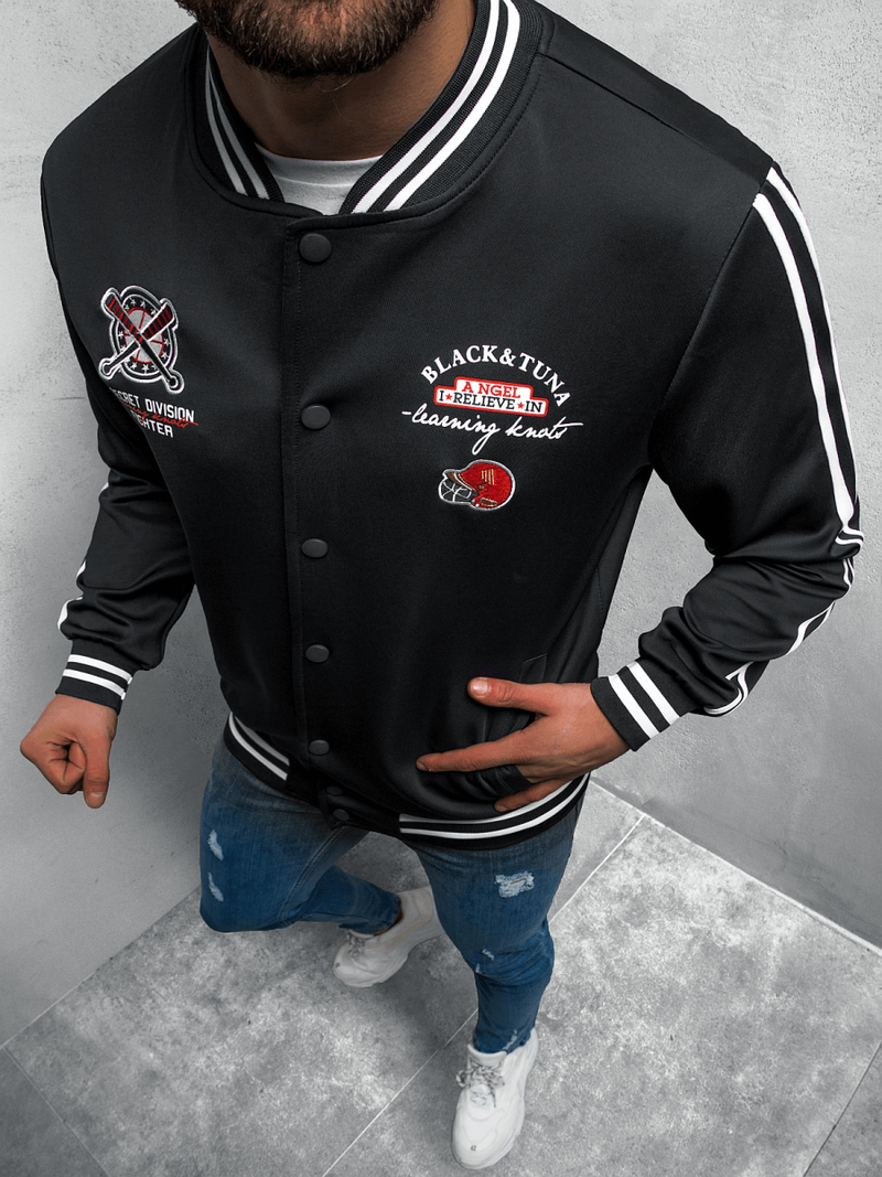 Bluza męska rozpinana czarna OZONEE JS/B10157