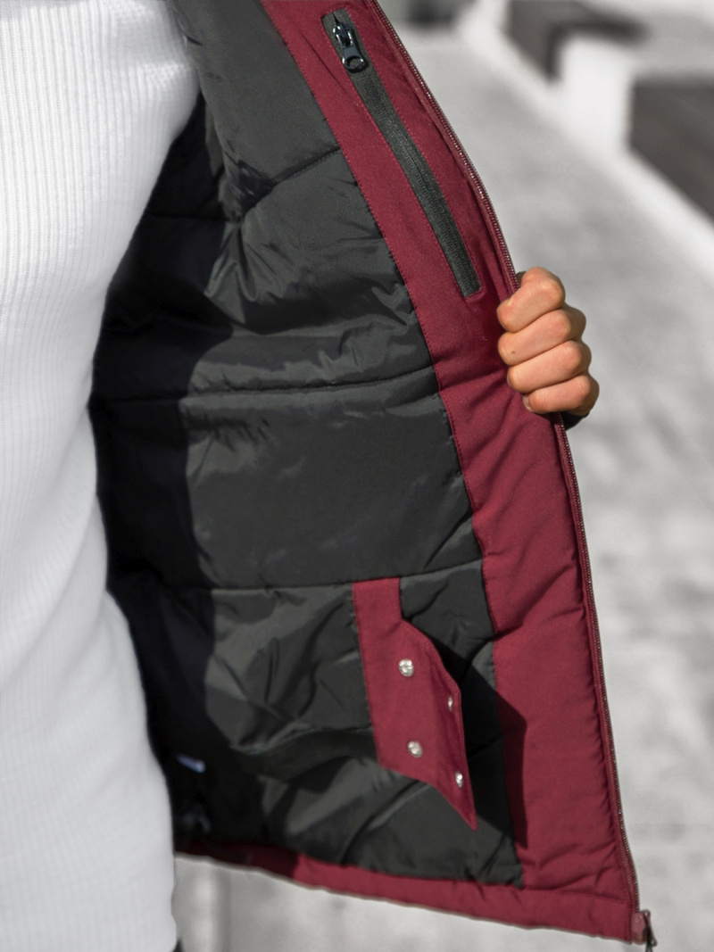 Kurtka zimowa męska bordowa OZONEE JS/HH011/6Z