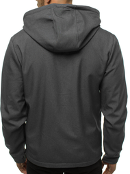 Kurtka softshell męska z kapturem grafitowa OZONEE JS/KS2194