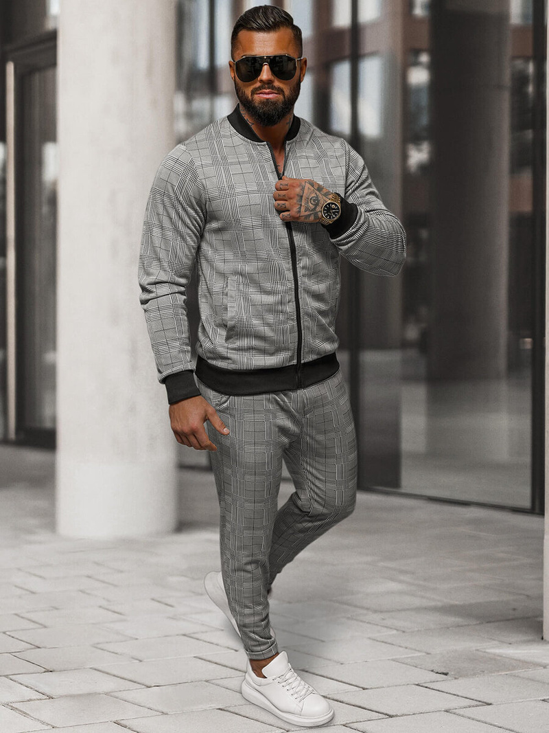 Чоловічий комплект чорний - піджак та штани чінос OZONEE O/3C107