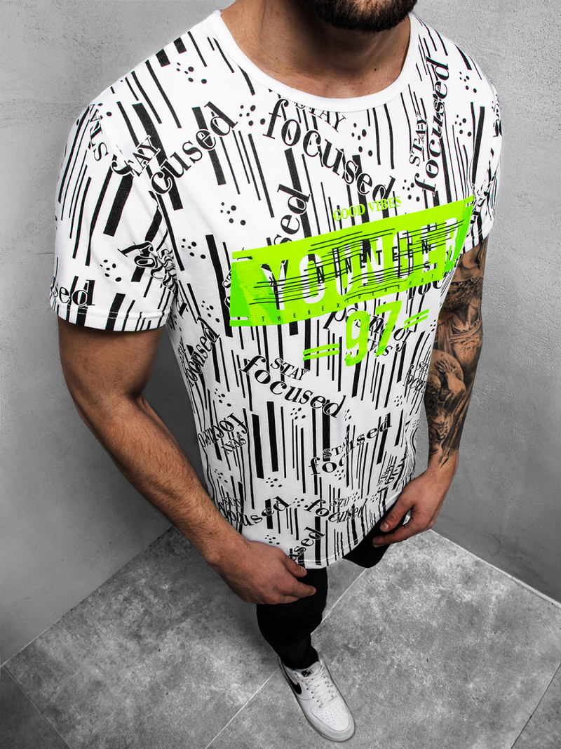 Футболка чоловіча Бiлий OZONEE JS/KS1993Z