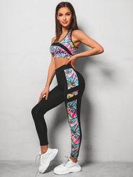 Komplet sportowy trzyczęściowy damski kolorowy OZONEE O/MS05Z