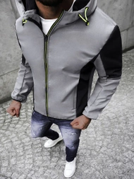 Kurtka softshell męska z kapturem szara OZONEE JS/KS2214Z