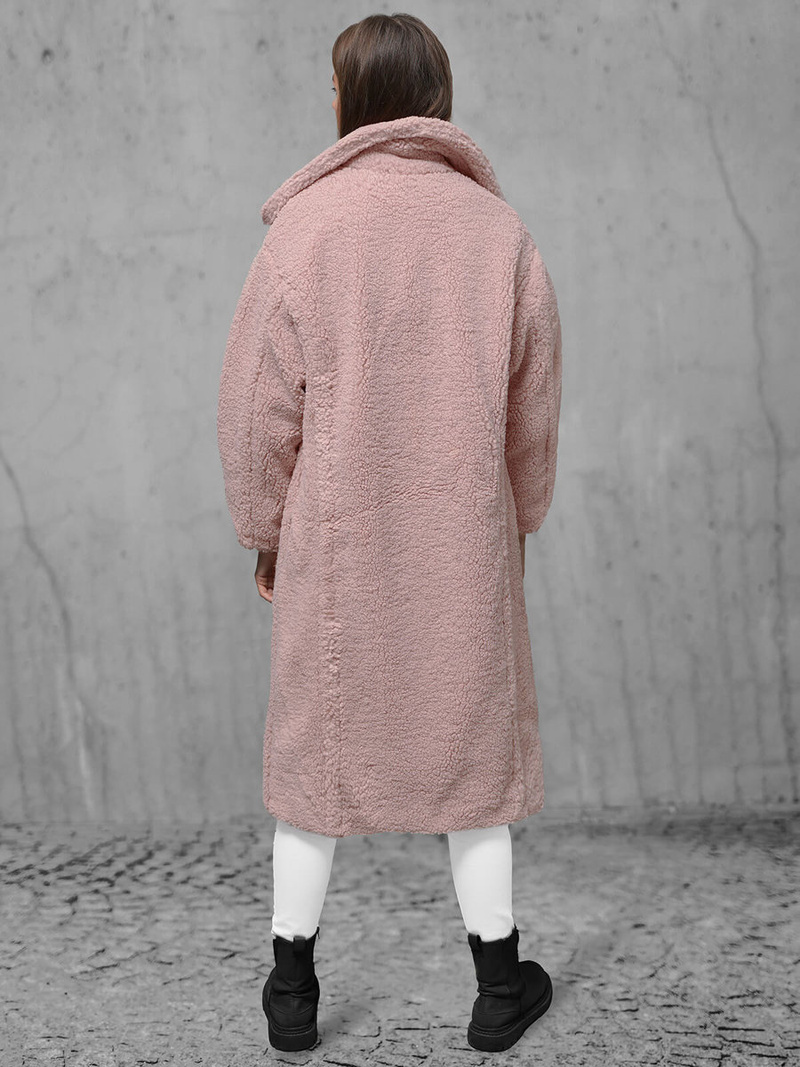 Płaszcz zimowy damski polarowy różowy OZONEE O/Z01