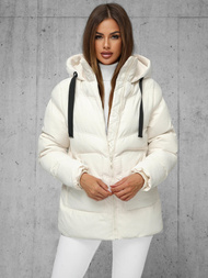 Kurtka zimowa damska pikowana ecru OZONEE JS/5M3251/281Z