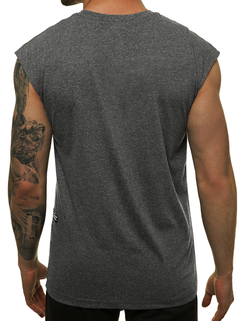 Koszulka bez rękawów męska grafitowa OZONEE O/1265