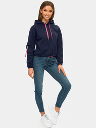 Bluza z kapturem damska granatowa OZONEE JS/B26031