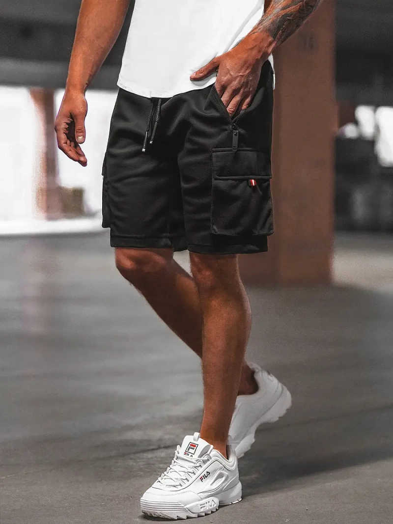 Spodenki dresowe męskie czarne OZONEE O/WW20015/1