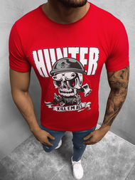 T-Shirt męski z nadrukiem czerwony OZONEE O/BL73