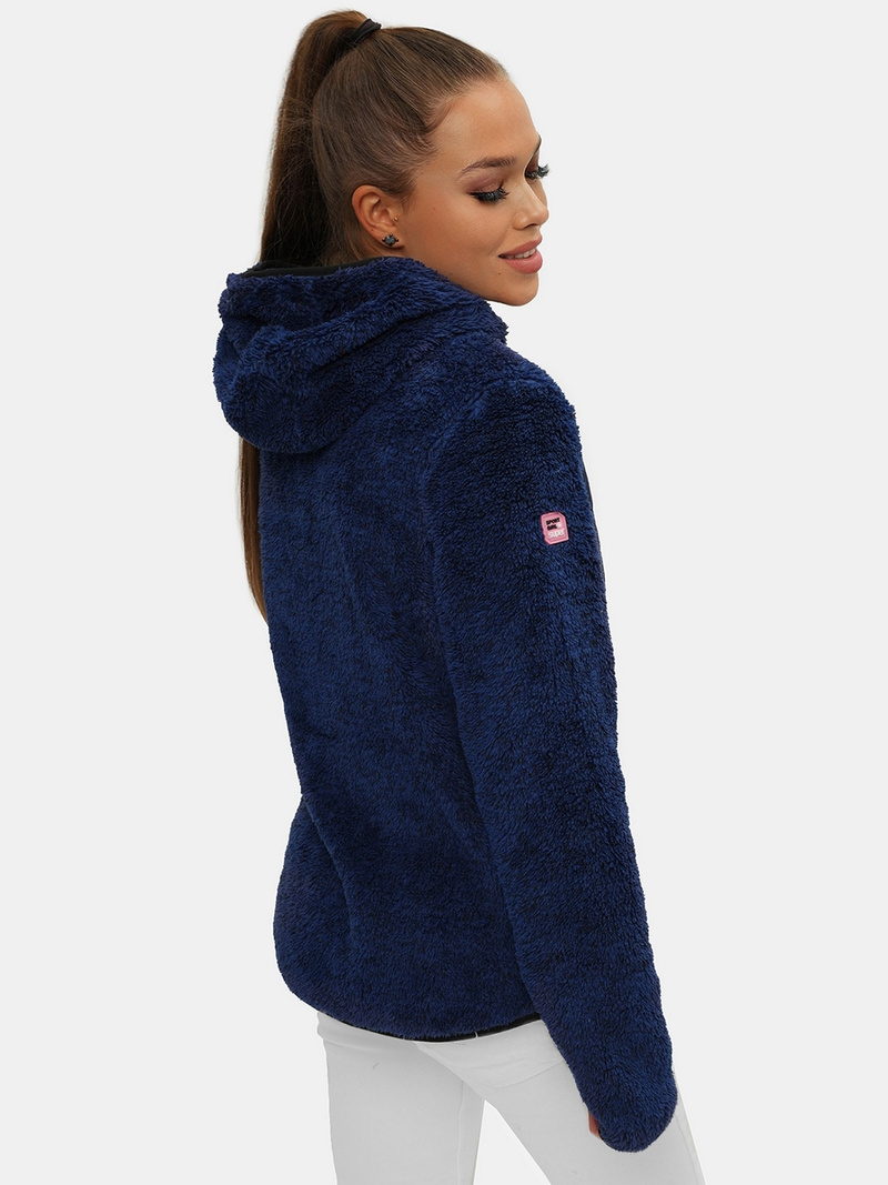 Kurtka damska rozpinana z kapturem granatowa OZONEE JS/KSW7001