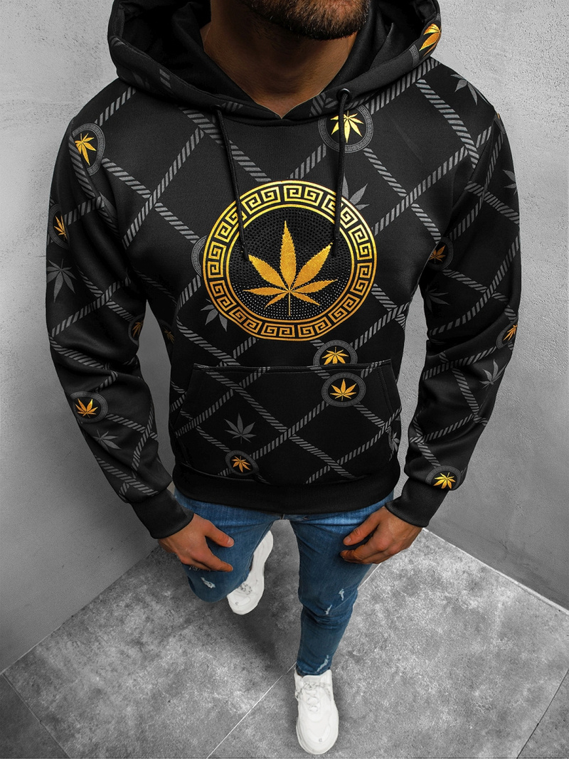 Bluza z kapturem męska czarna OZONEE O/HM630