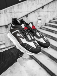 Sneakersy biało-czarne OZONEE G/2020