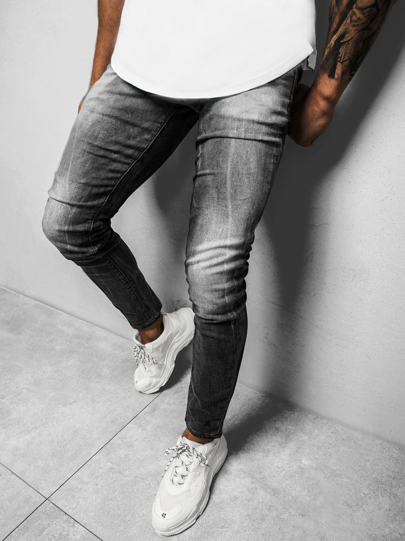 Spodnie jeansowe męskie czarne OZONEE NB/MP004N