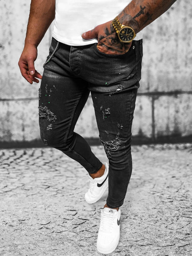 Чоловічі джинси чорнi OZONEE O/MB460