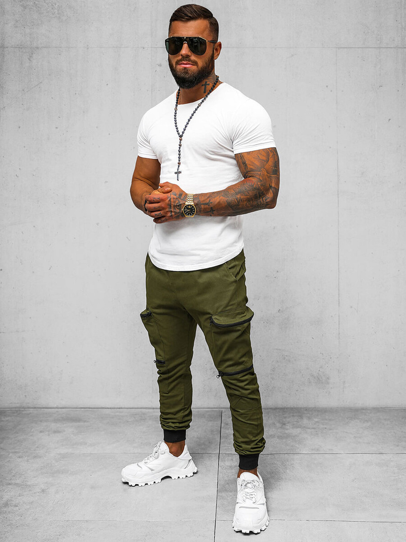 Штани чоловічі джоггери xакi OZONEE O/475