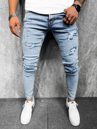 Spodnie jeansowe męskie jasnoniebieskie OZONEE O/B6403