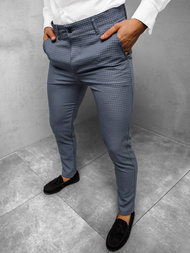 Spodnie męskie chino materiałowe niebieskie OZONEE DJ/5561