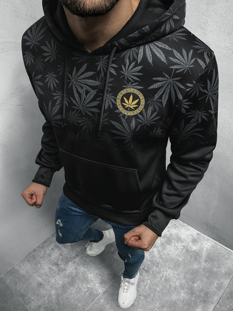 Bluza z kapturem męska czarna OZONEE O/HM530