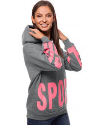 Bluza z kapturem damska grafitowa OZONEE JS/B26034