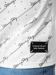 T-shirt męski slim fit biały OZONEE O/QQ1323