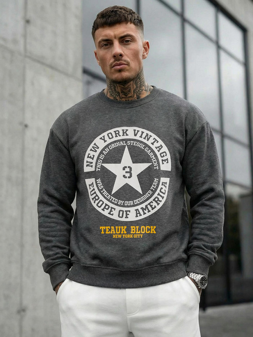 Bluza męska grafitowa OZONEE JS/8B1768/5