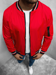 Kurtka przejściowa męska bomberka czerwona OZONEE JS/M10290