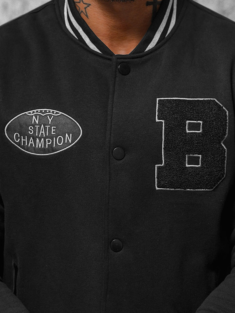 Bluza męska rozpinana czarna OZONEE NB/MF2018