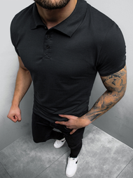 Koszulka męska polo czarna OZONEE O/171221Z