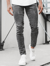 Spodnie jeansowe męskie grafitowe OZONEE O/4488/01