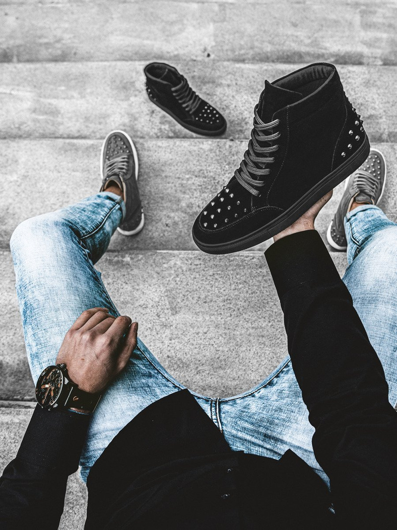 Sneakersy wysokie czarne OZONEE G/271