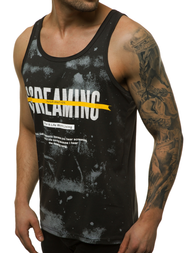 T-Shirt męski bez rękawów czarny OZONEE JS/SS11053