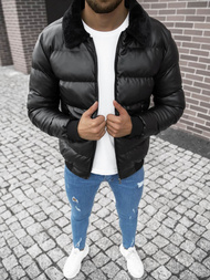 Kurtka skórzana męska czarna OZONEE O/9030Z