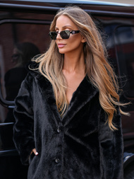 Жіноча хутряна зимова куртка чорна OZONEE JS/11Z8250