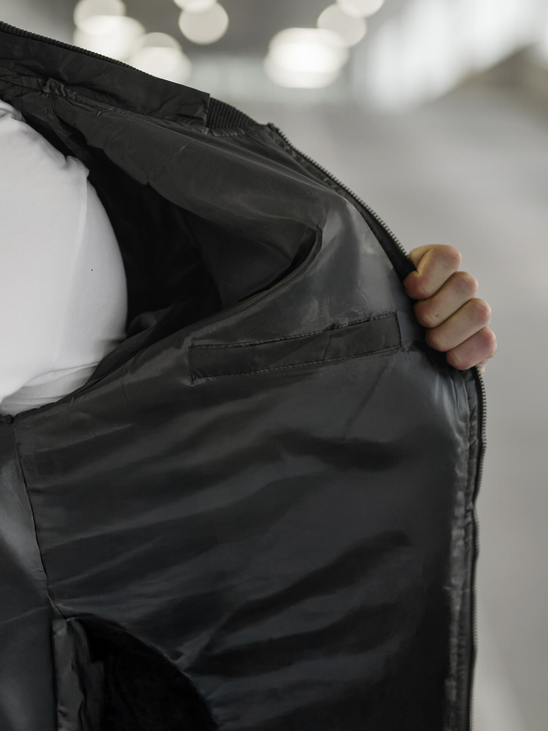 Kurtka męska pikowana czarna OZONEE JS/8M985/392Z