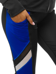 Komplet dresowy dwuczęściowy czarno-niebieski OZONEE JS/YW06005/1/9