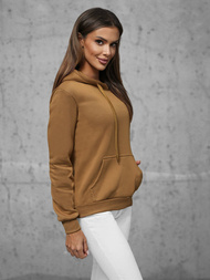 Bluza z kapturem damska brązowa OZONEE JS/W02/157Z