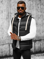 Kamizelka męska pikowana czarna OZONEE JS/58M13078/392