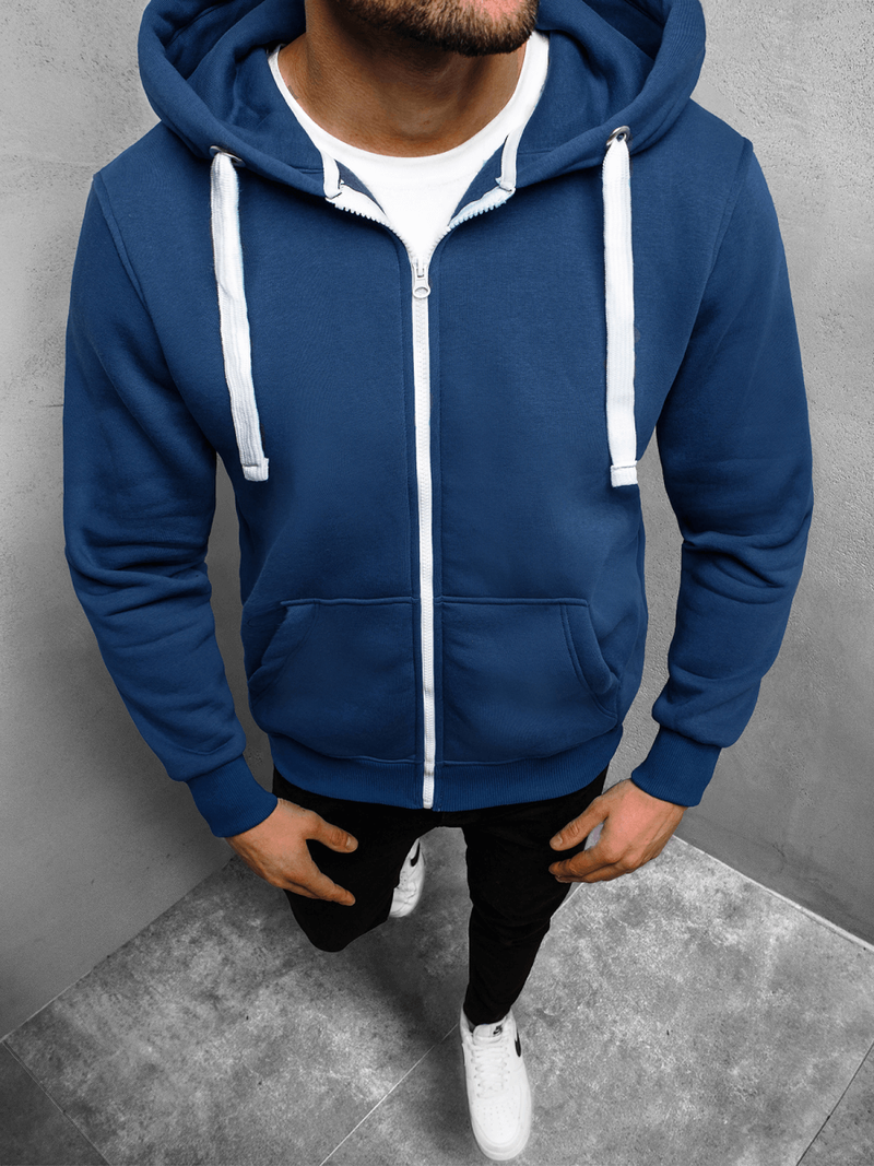 Bluza męska rozpinana z kapturem granatowa OZONEE O/11039