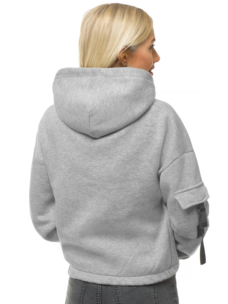 Bluza damska z kapturem szara OZONEE O/12104
