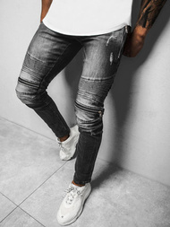 Spodnie jeansowe męskie czarne OZONEE NB/MP007N