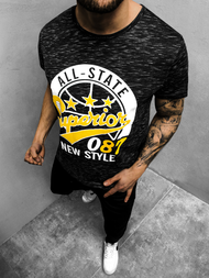 T-Shirt męski czarny OZONEE JS/KS2043Z