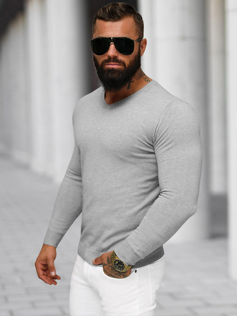Sweter męski szary OZONEE NB/MMB601/2Z