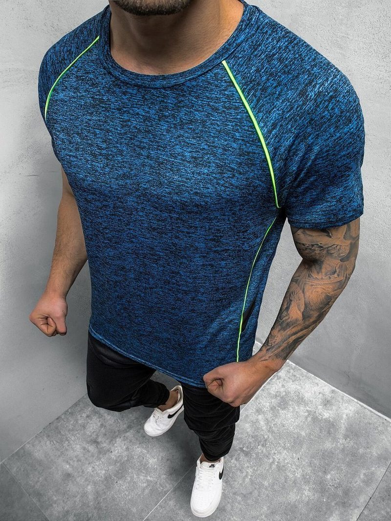 T-Shirt męski bez nadruku granatowy OZONEE JS/HM085/50