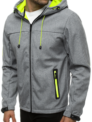 Kurtka softshell męska z kapturem szara OZONEE JS/KS2196