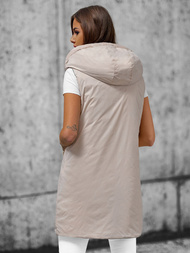 Kamizelka damska dwustronna długa z kapturem granatowa OZONEE JS/16M9065/215