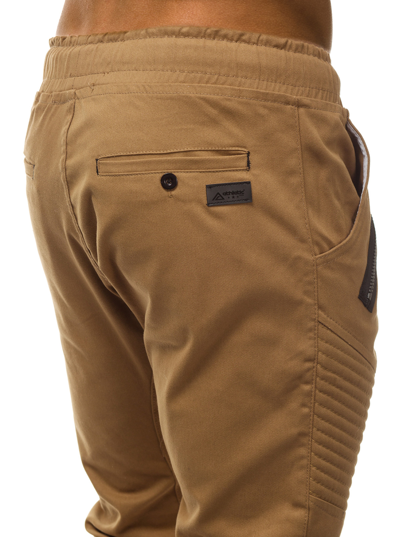Spodnie męskie chino joggery camelowe OZONEE A/0952