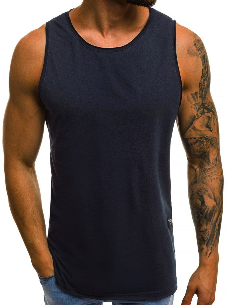 Koszulka bez rękawów męska granatowa OZONEE O/1205